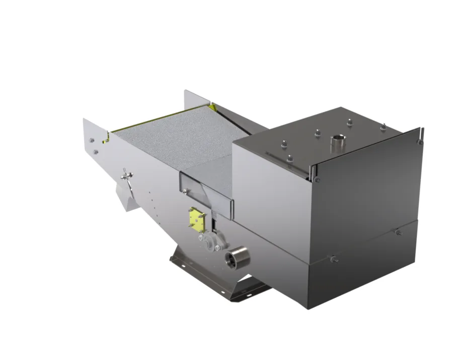 K-Drum Black Belt drum magnetic separator – Discharge configuration – K Factor magnetic separation
