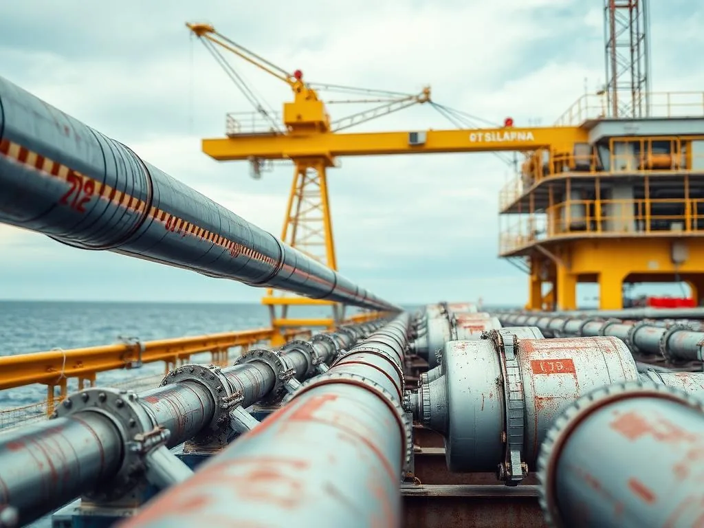 Offshore oil and gas platform pipework with inline magnetic separators